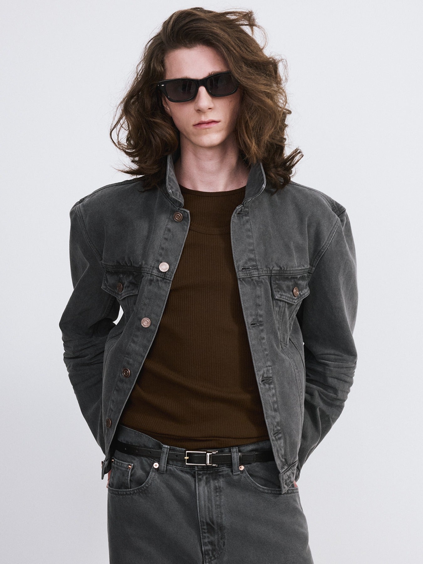 Recto - Signature Denim Trucker Jacket (Dark Grey) product image 1 | TRAB K-Fashion Australia