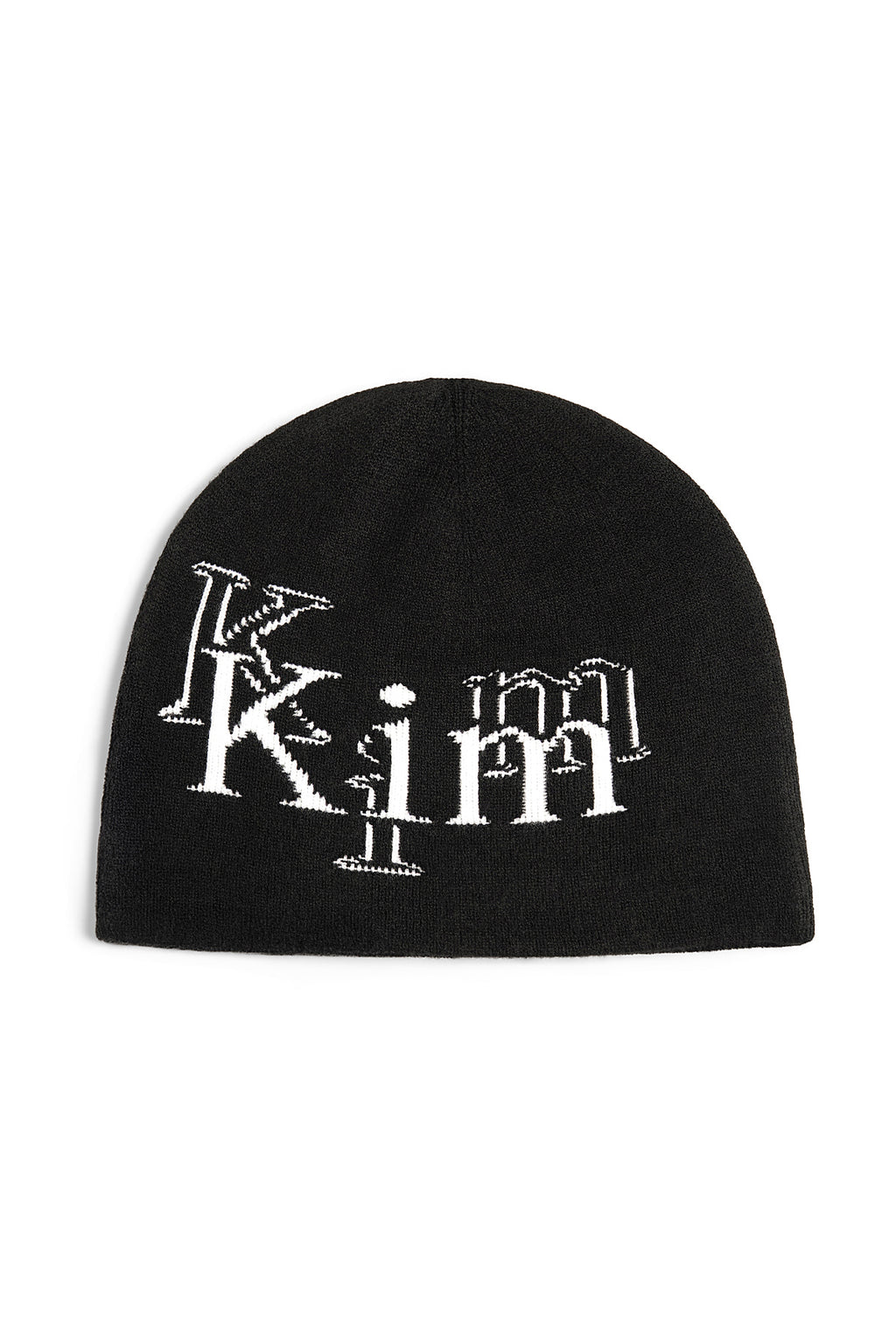 Matin Kim - Stroke Logo Jacquard Beanie (Black) product image 2 | TRAB K-Fashion Australia