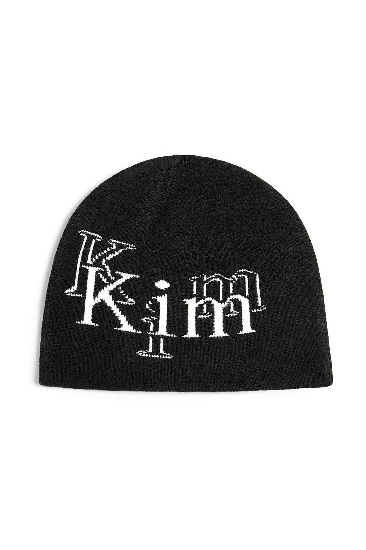 Matin Kim - Stroke Logo Jacquard Beanie (Black) product image 2 | TRAB K-Fashion Australia