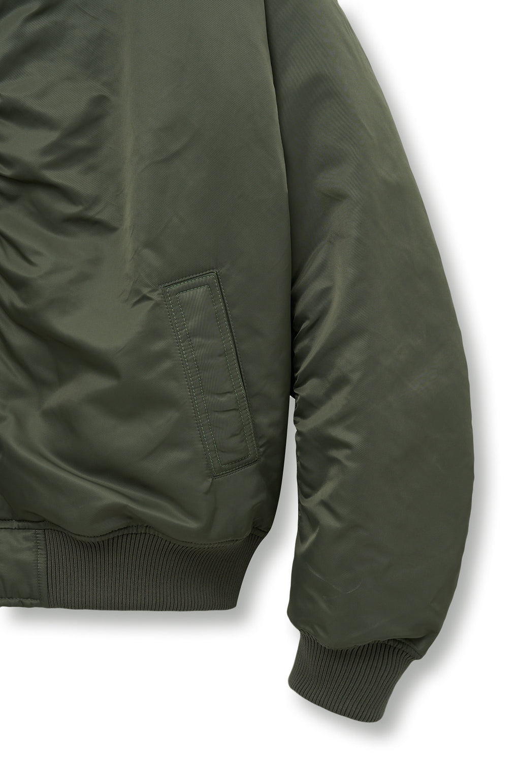 Matin Kim - Applique Logo Shirring Bomber Jumper (Khaki) product image 5 | TRAB K-Fashion Australia