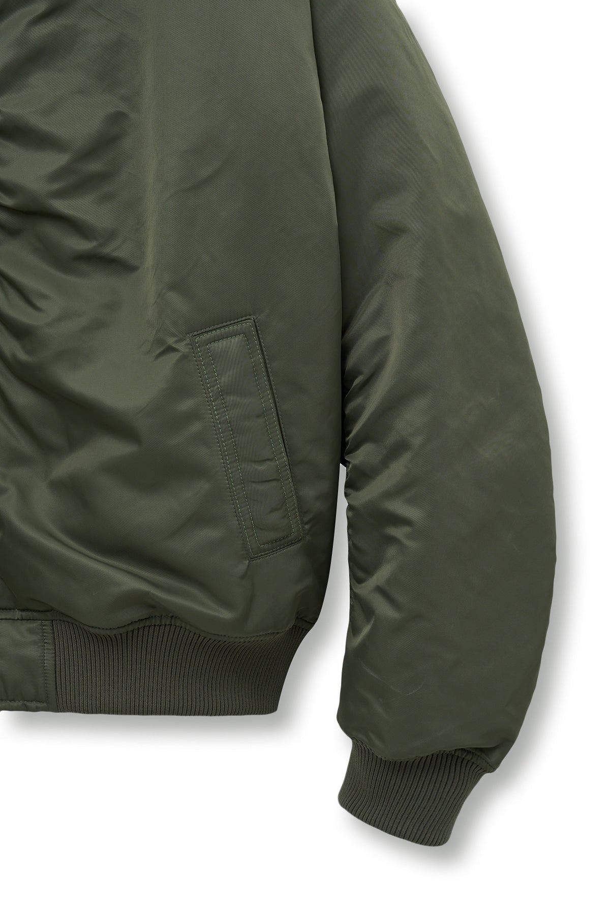 Matin Kim - Applique Logo Shirring Bomber Jumper (Khaki) product image 5 | TRAB K-Fashion Australia