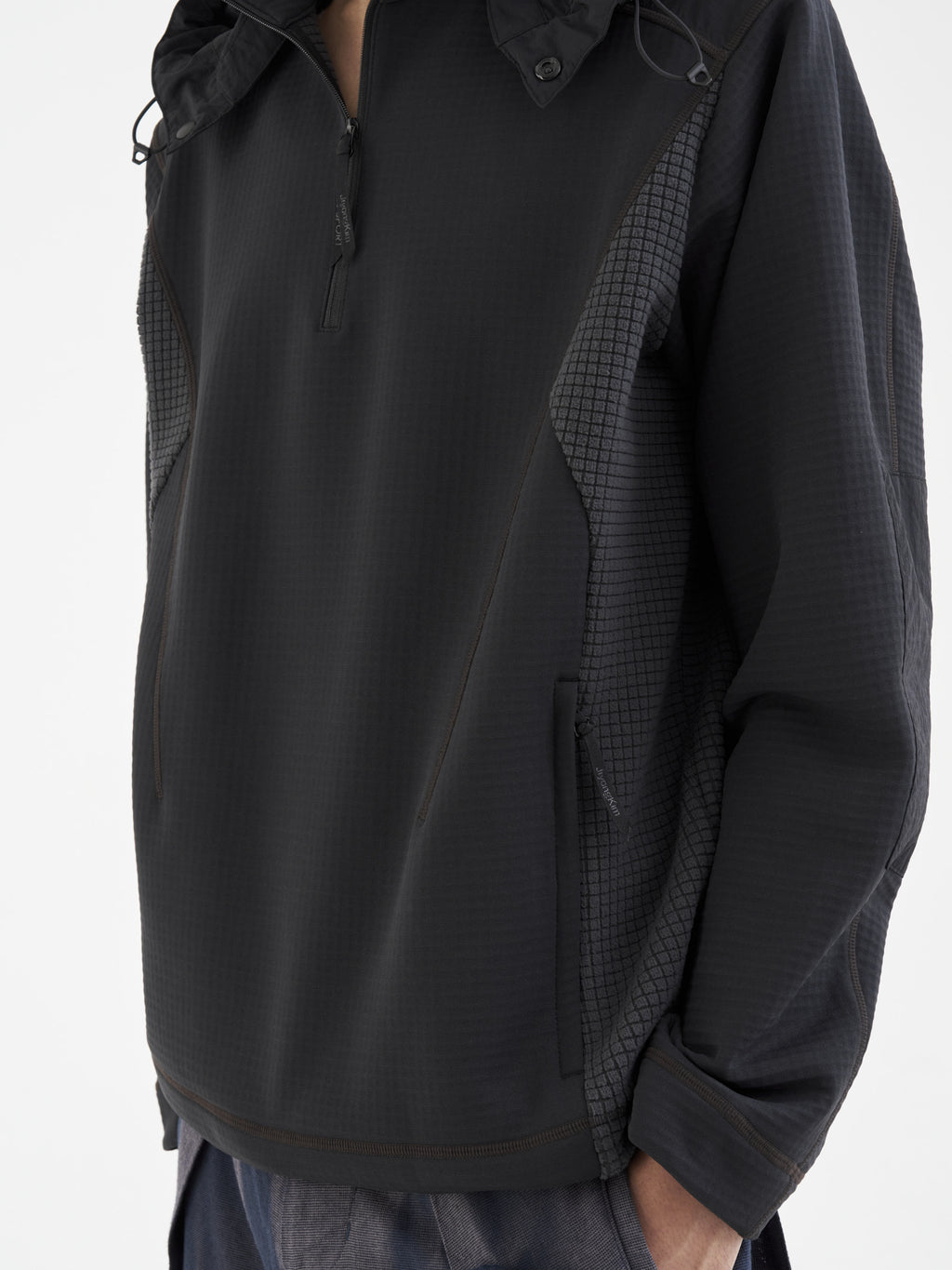 Jiyong Kim - Hooded Half Zip-Up (Black) product image 8 | TRAB K-Fashion Australia