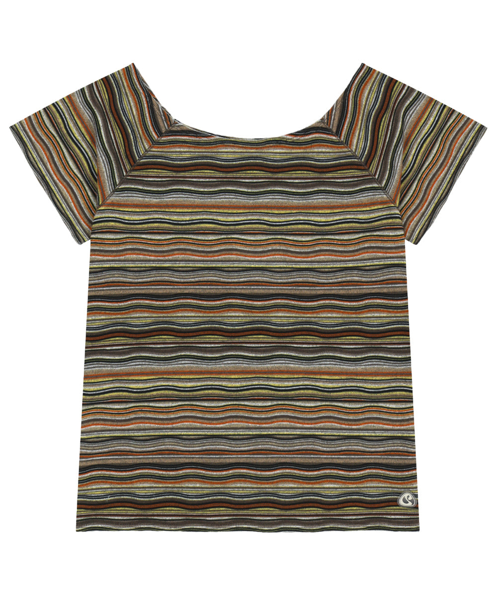 Coyseio - Wave Stripe Knit T-Shirt (Brown) product image 11 | TRAB K-Fashion Australia