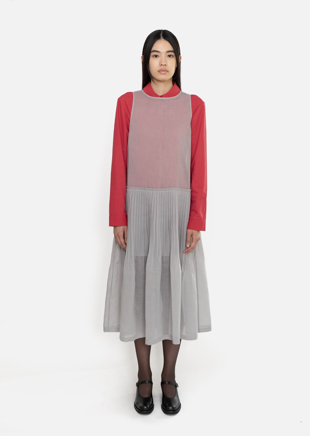 Amomento - Pleated Sleeveless Dress (Grey) product image 2 | TRAB K-Fashion Australia