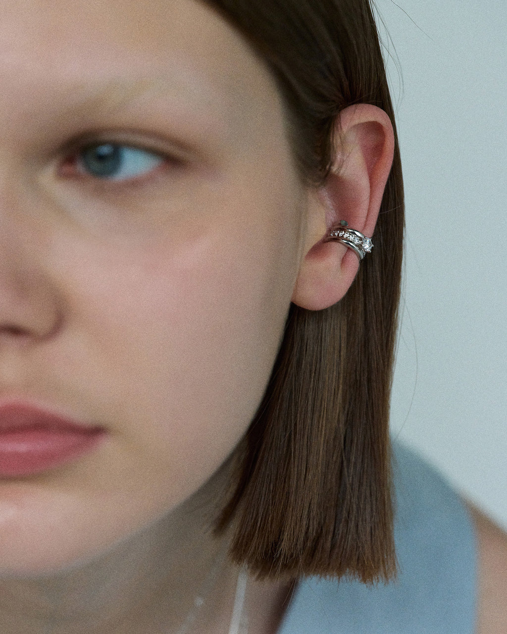 Numbering - Coil Spiral Pave Ear Cuff / 6 Prong #8105 product image 2 | TRAB K-Fashion Australia