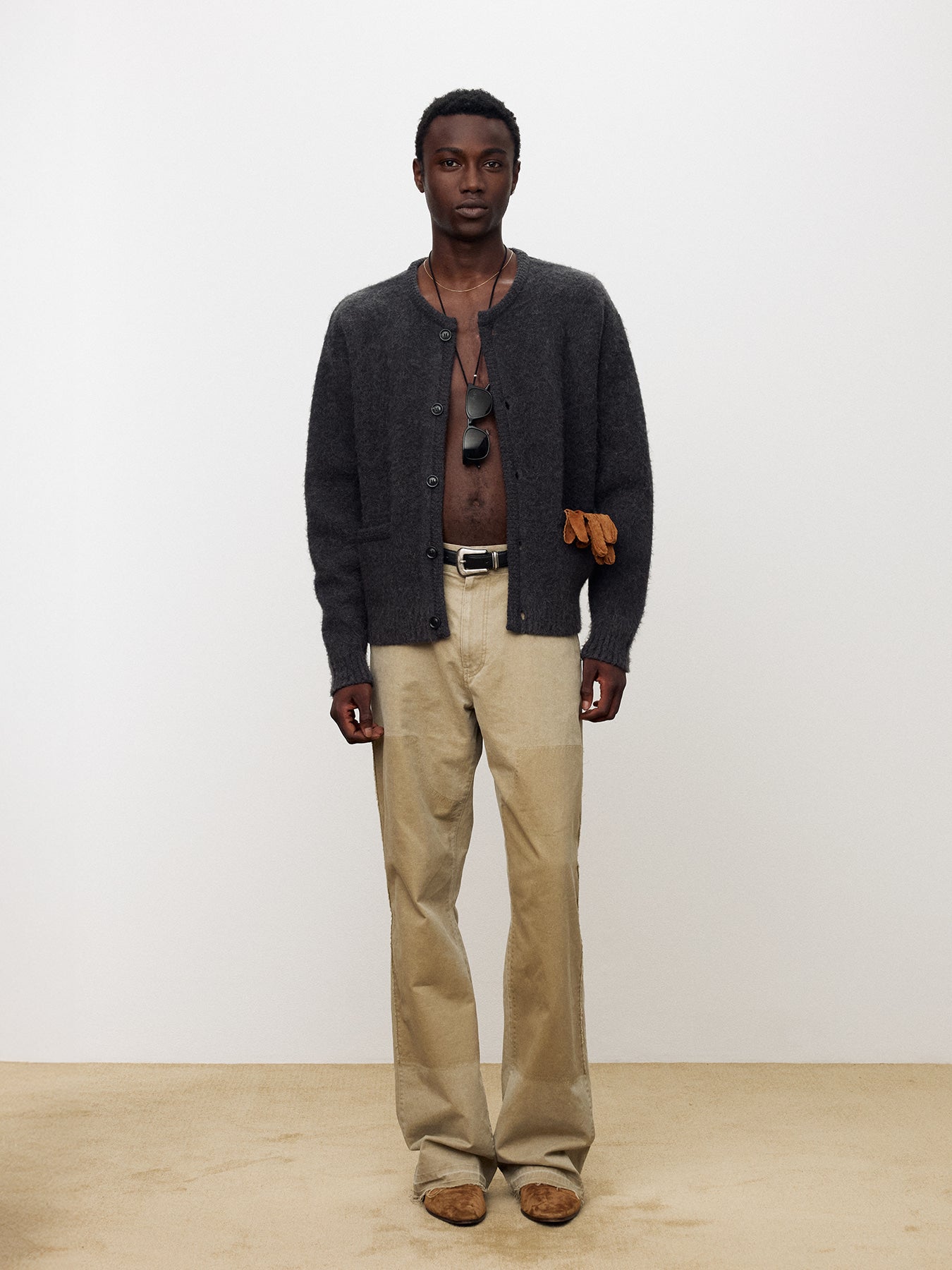 Tonywack - Vintage Effect Flared Carpenter Pants (Faded Beige) product image 2 | TRAB K-Fashion Australia