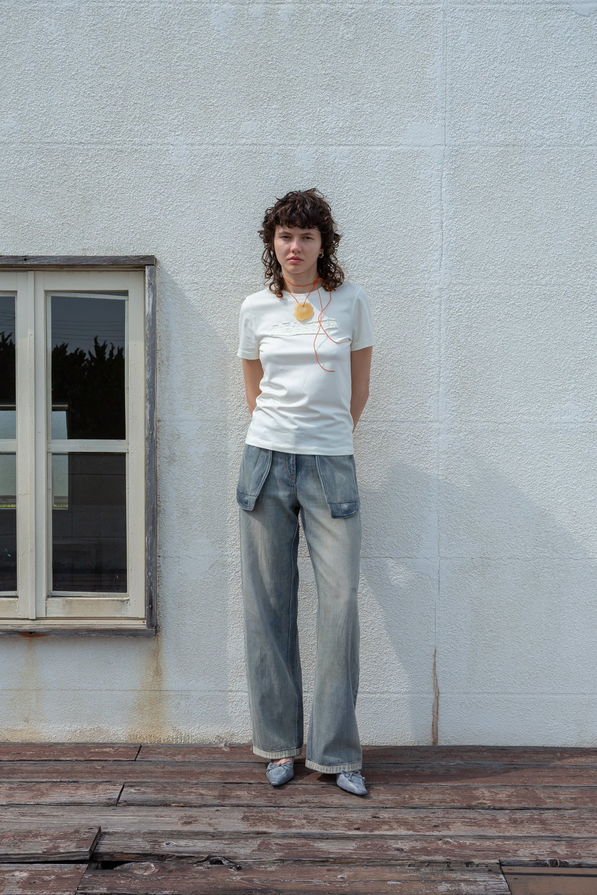 Matin Kim - Applique Logo Patch Top (Cream) product image 4 | TRAB K-Fashion Australia