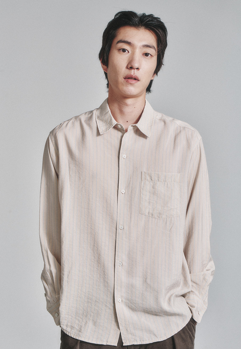 Art if acts - Wrinkle Rayon Shirt (French Beige) product image 5 | TRAB K-Fashion Australia