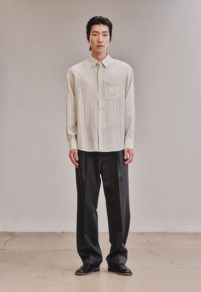 Art if acts - Wrinkle Rayon Shirt (Cream/Charcoal) product image 4 | TRAB K-Fashion Australia