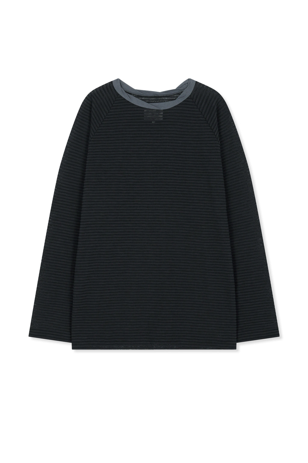 Matin Kim - Twist Boat Neck Stripe Logo Top (Black) product image 1 | TRAB K-Fashion Australia