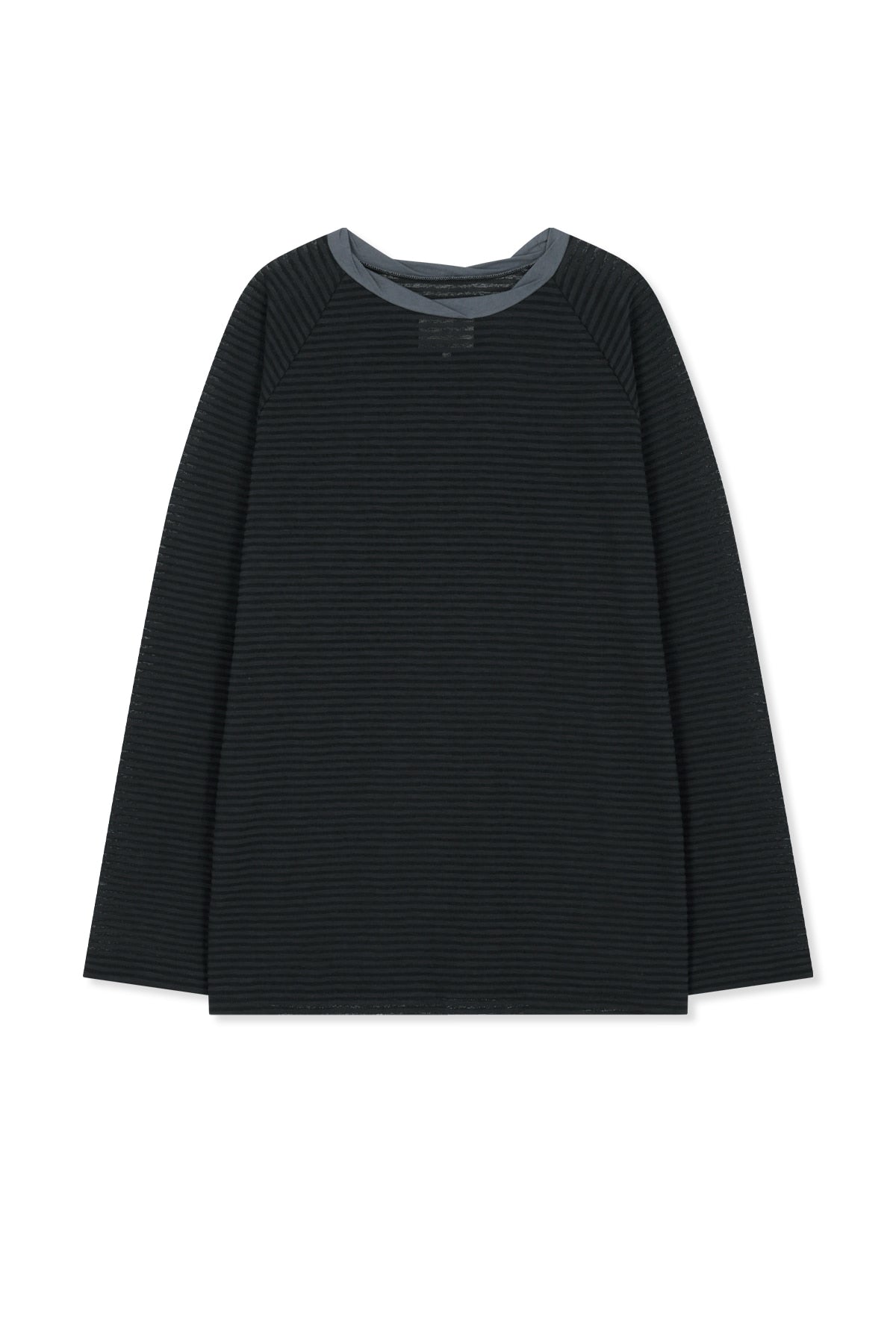 Matin Kim - Twist Boat Neck Stripe Logo Top (Black) product image 1 | TRAB K-Fashion Australia