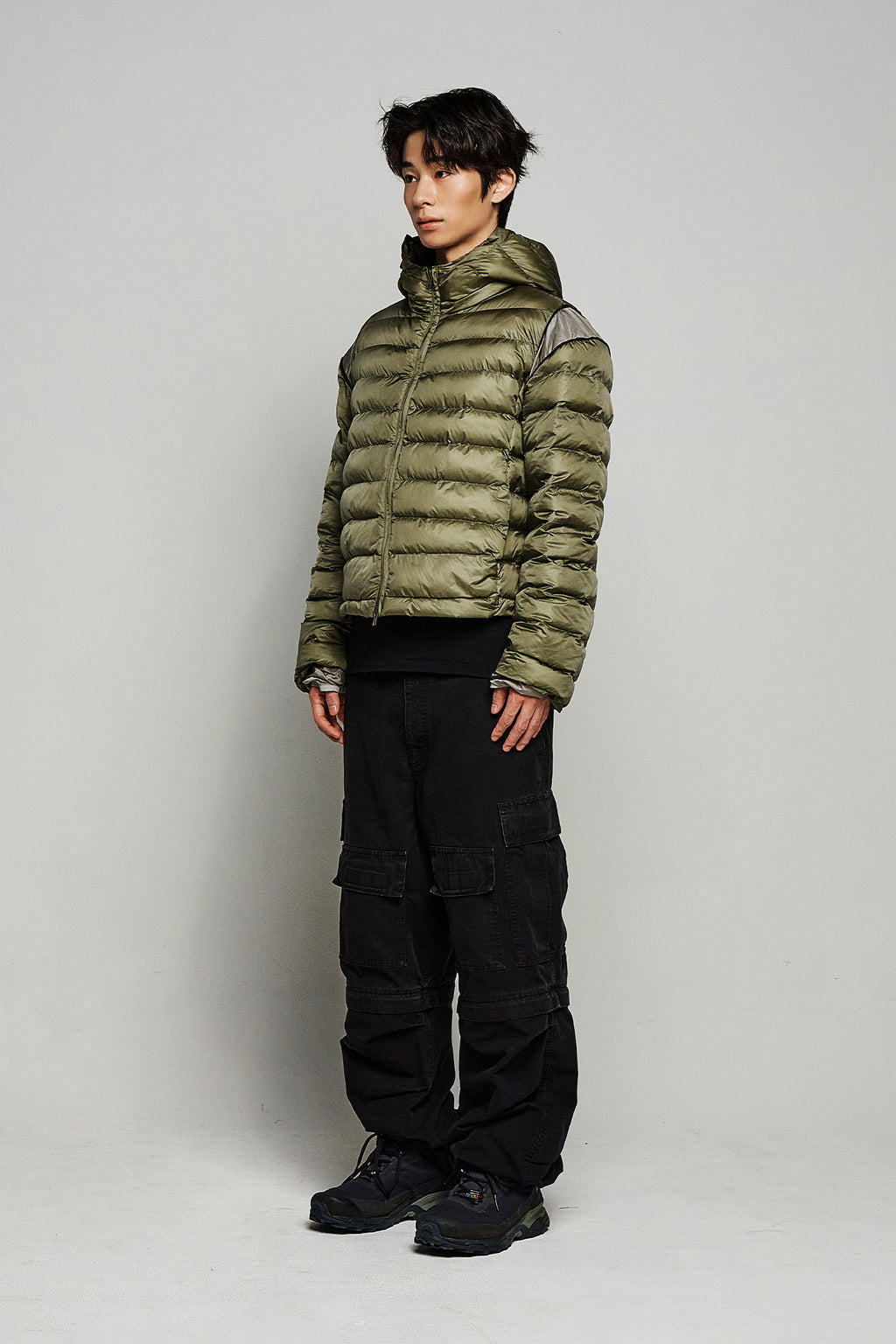 Deinet - Point Wellon Hooded Jacket (Khaki) product image 2 | TRAB K-Fashion Australia