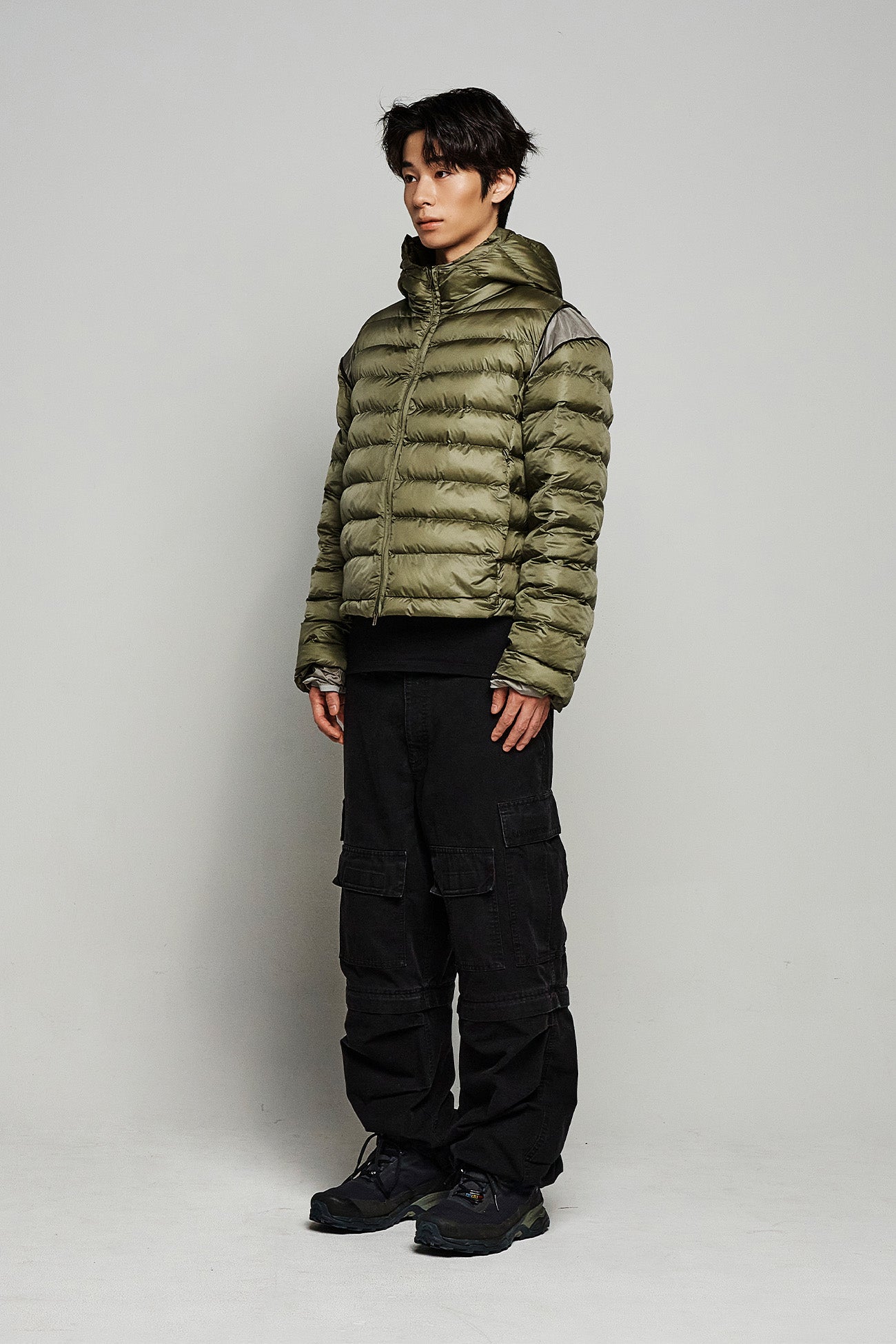 Deinet - Point Wellon Hooded Jacket (Khaki) product image 2 | TRAB K-Fashion Australia