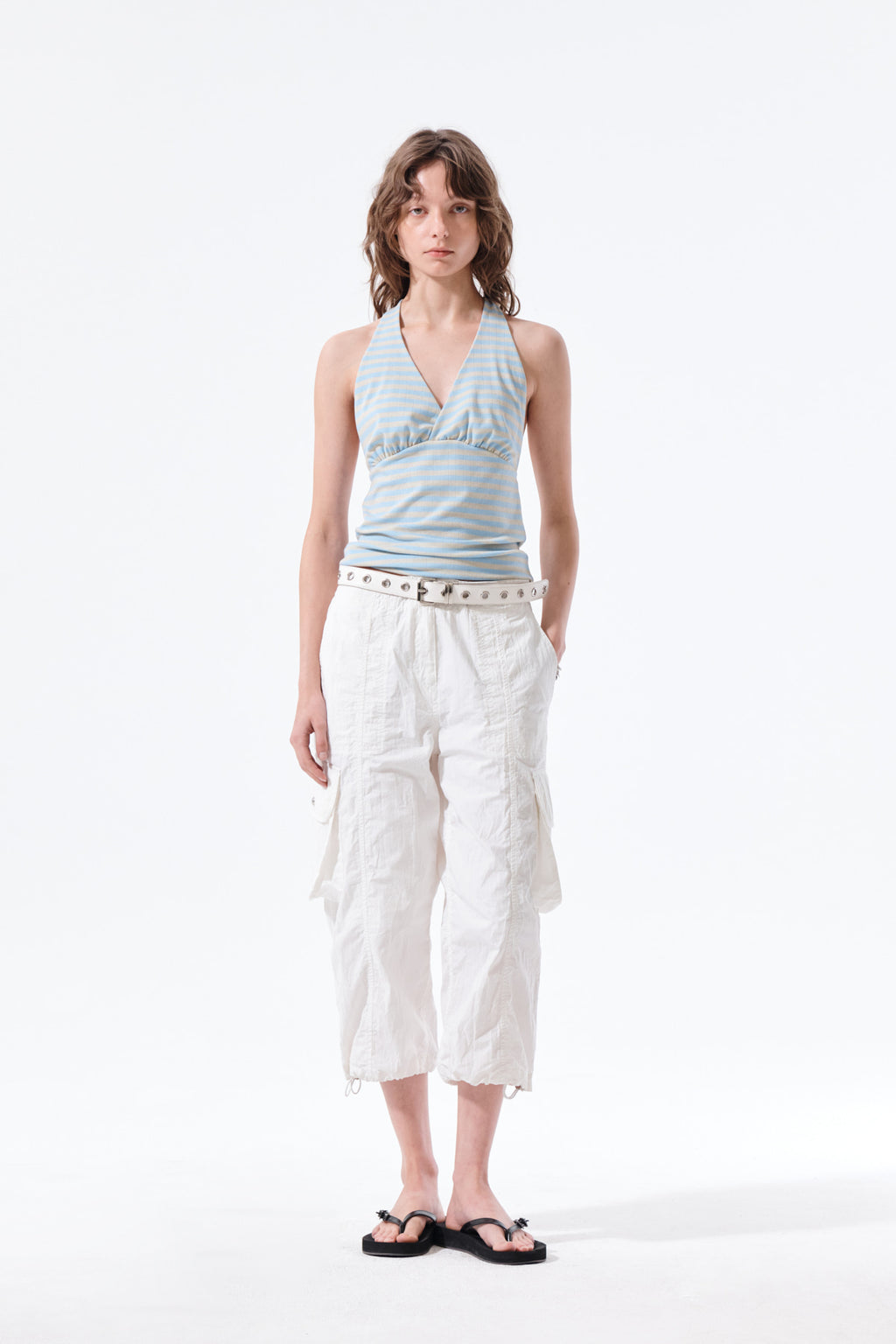 Matin Kim - Striped Halter Neck Top (Light Blue) product image 10 | TRAB K-Fashion Australia