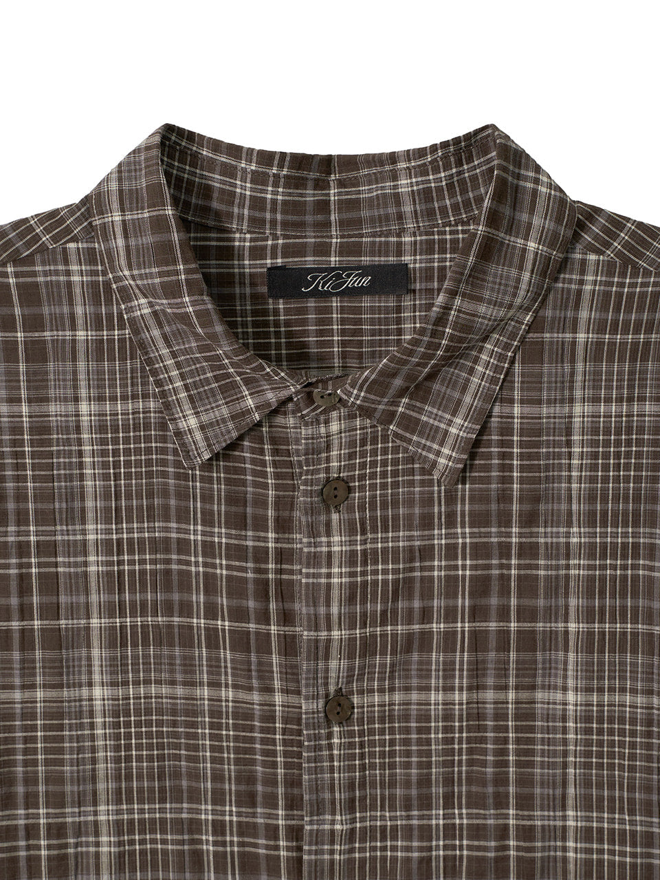 Kijun - Sheer Check Shirt (Brown) product image 9 | TRAB K-Fashion Australia