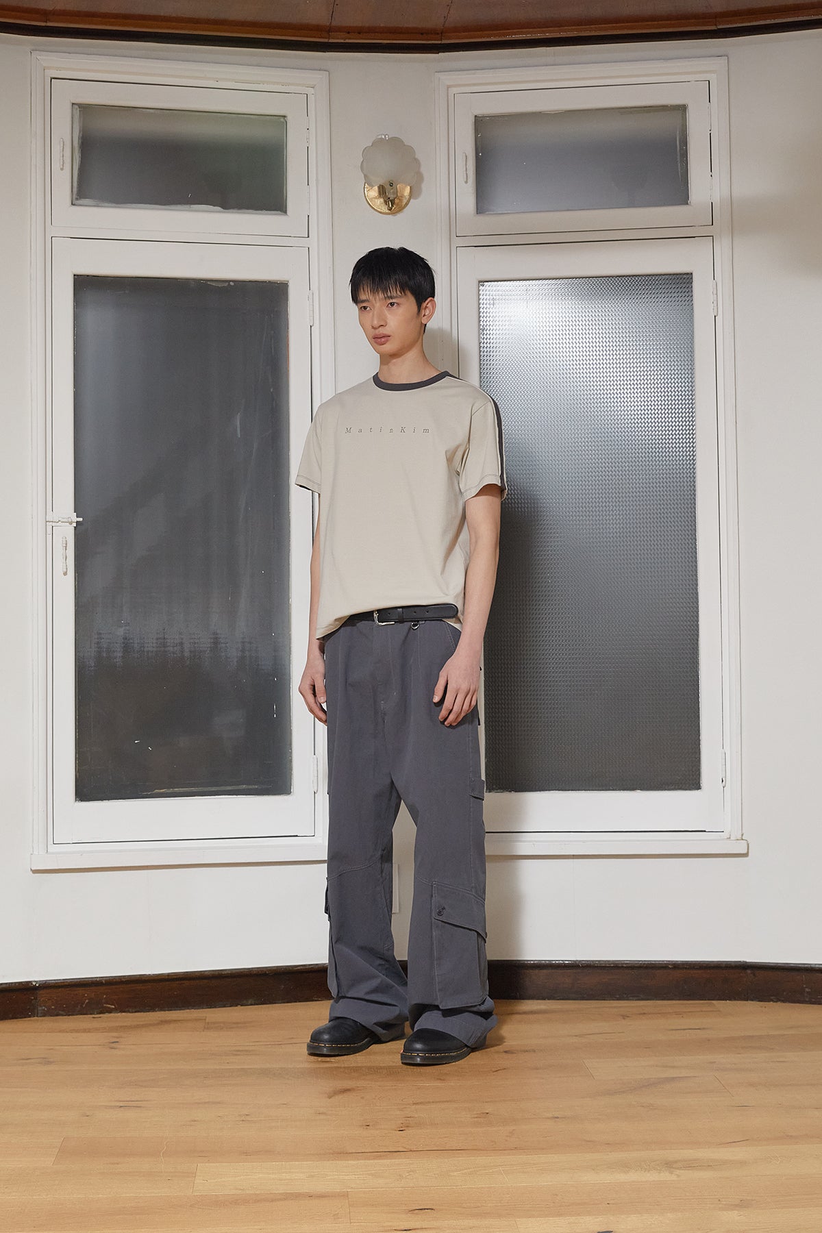 Matin Kim - Color Line Point Logo Top (Beige) product image 6 | TRAB K-Fashion Australia