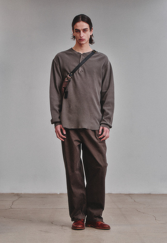 Art if acts - Garment Dyed Waffle Henley (Mud Brown) product image 3 | TRAB K-Fashion Australia