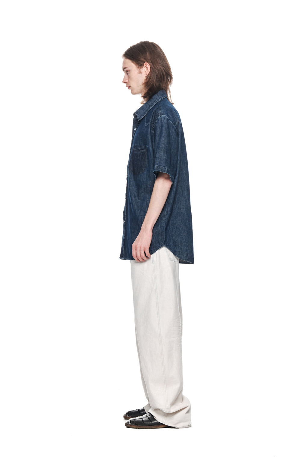 Matin Kim - Wide Cut Point Denim Pants (Light Blue) product image 6 | TRAB K-Fashion Australia