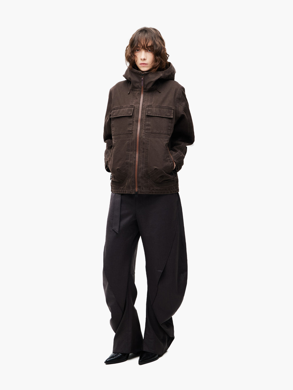 Jiyong Kim - Multi Pocket Jacket (Brown) product image 3 | TRAB K-Fashion Australia