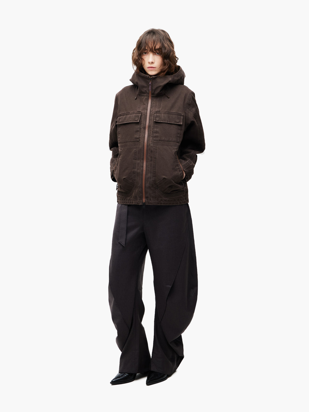 Jiyong Kim - Multi Pocket Jacket (Brown) product image 3 | TRAB K-Fashion Australia