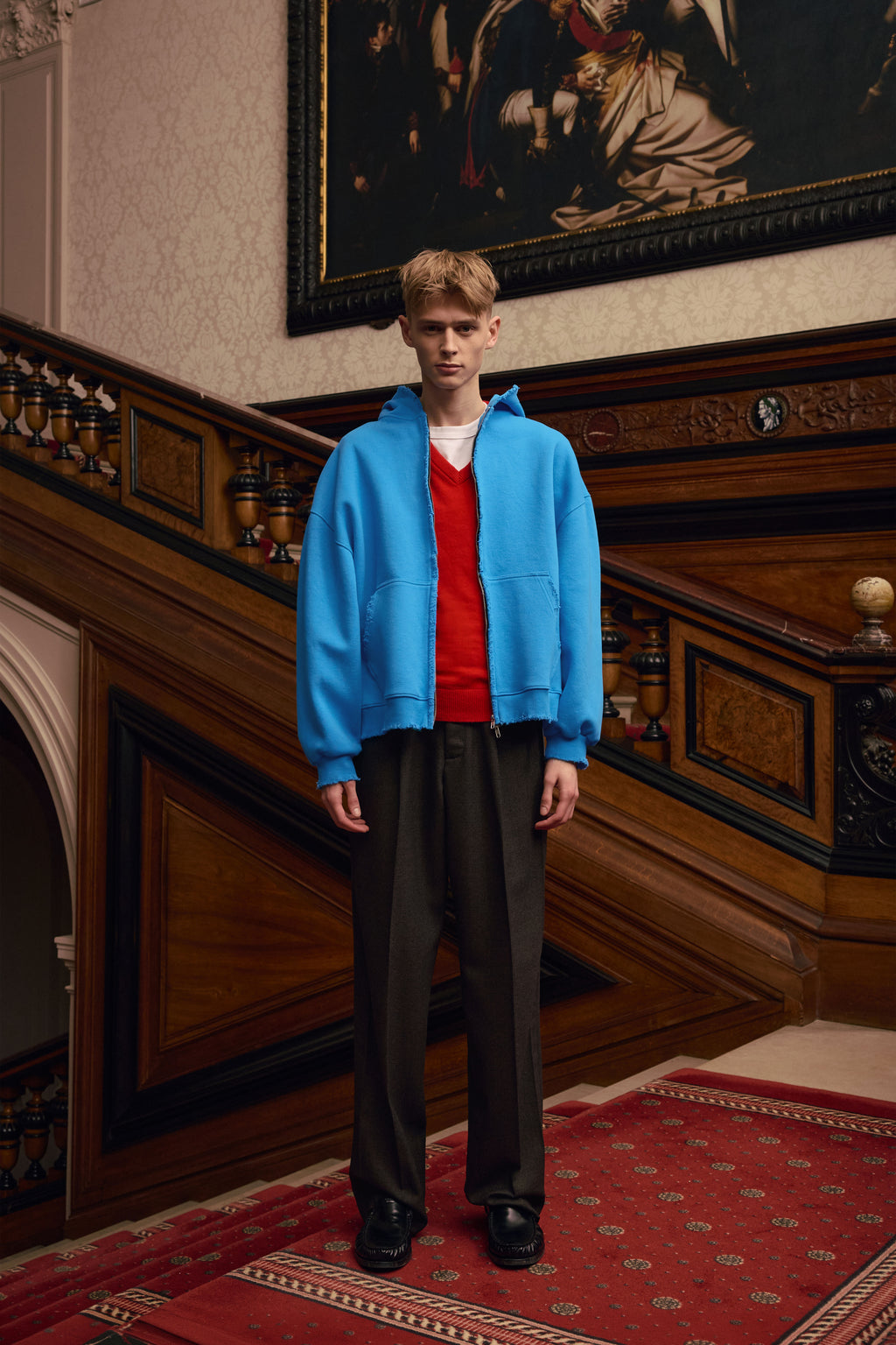 STU - Hoodie Zip-up (Blue) product image 1 | TRAB K-Fashion Australia