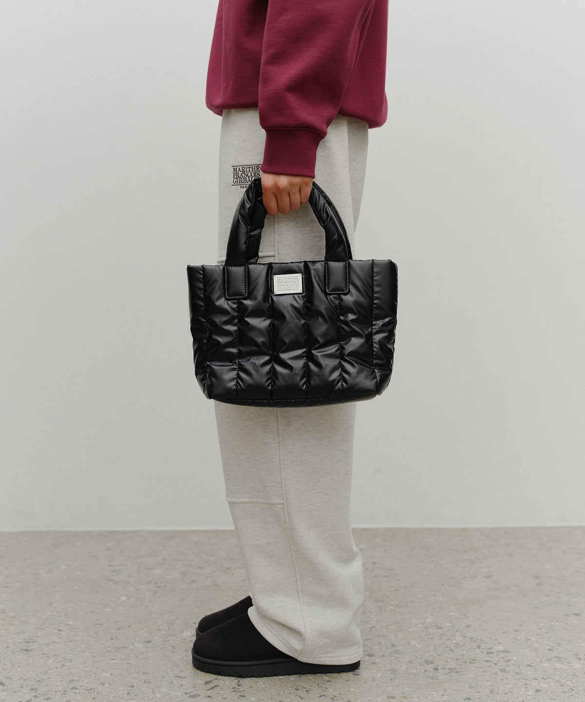 Marithe & Francois Girbaud - Classic Logo Matt Metallic Padding Bag (Black) product image 6 | TRAB K-Fashion Australia