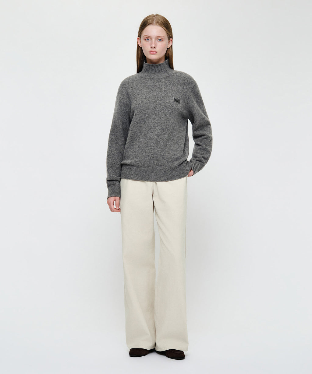 Marithe & Francois Girbaud - Premium Small Classic Logo Wool Turtle Neck Knit (Gray) product image 4 | TRAB K-Fashion Australia