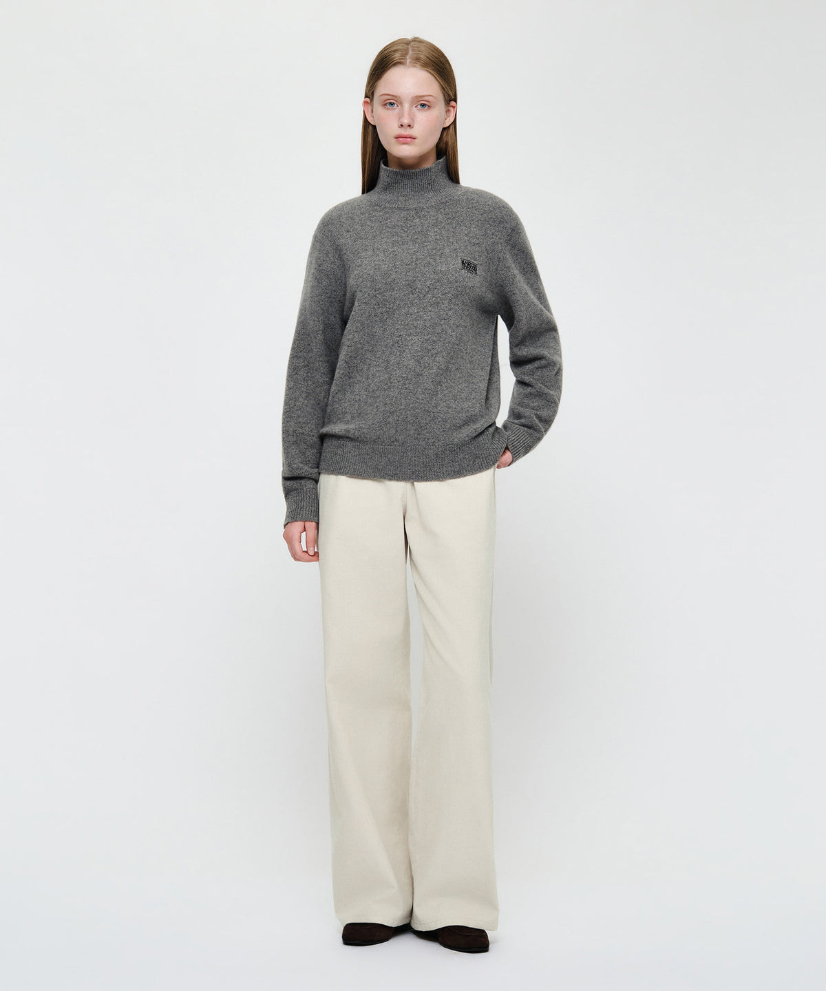 Marithe & Francois Girbaud - Premium Small Classic Logo Wool Turtle Neck Knit (Gray) product image 4 | TRAB K-Fashion Australia
