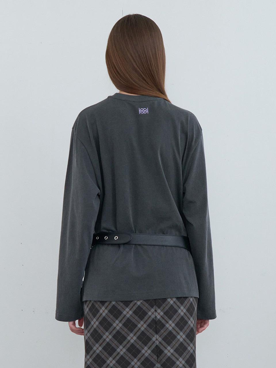 Kijun - Kuromi Heartbreak Long Sleeve Tee (Charcoal) product image 3 | TRAB K-Fashion Australia