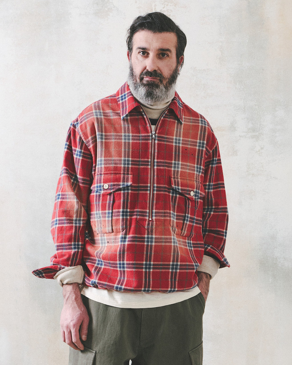 Eastlogue - Scout Pullover Shirts (Orange & Blue Check) product image 2 | TRAB K-Fashion Australia