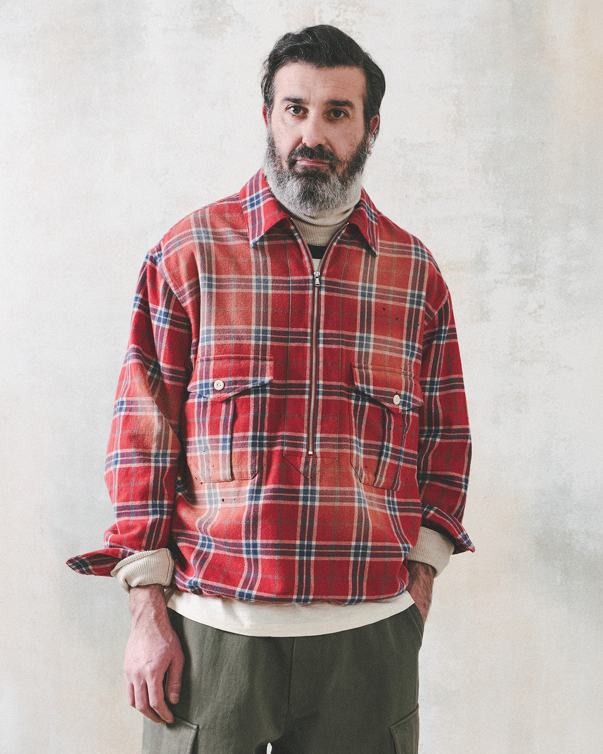Eastlogue - Scout Pullover Shirts (Orange & Blue Check) product image 2 | TRAB K-Fashion Australia
