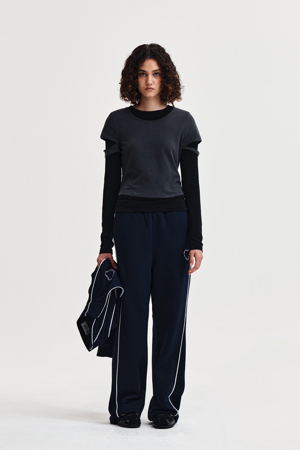 Matin Kim - Layered Point Slim Top (Charcoal) product image 9 | TRAB K-Fashion Australia