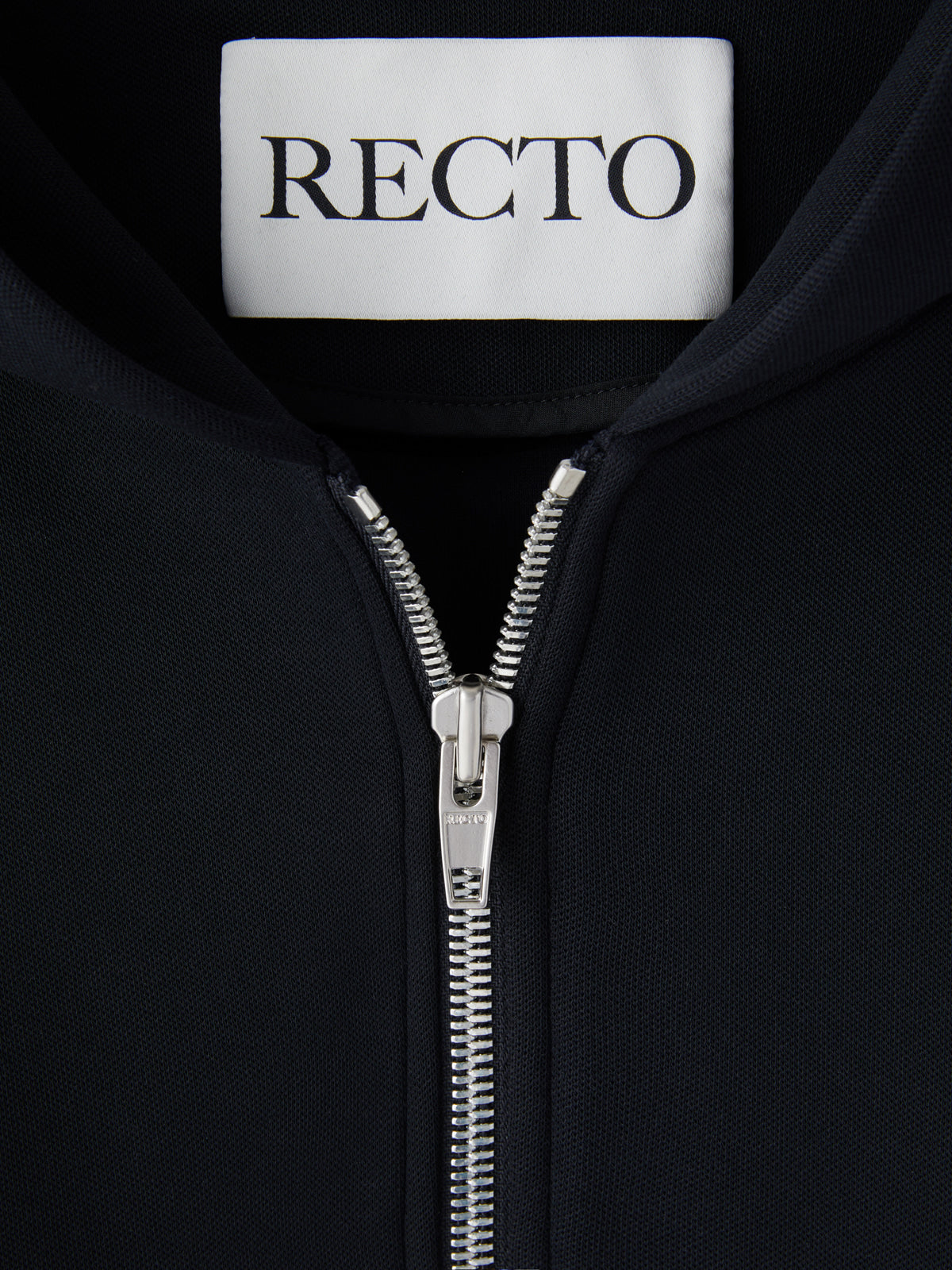 Recto - Logo Detail Hoodie Zip-Up (Black) product image 3 | TRAB K-Fashion Australia