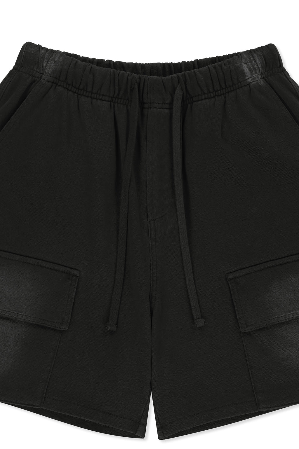 Matin Kim - Vintage Washed Terry Cargo Shorts (Black) product image 3 | TRAB K-Fashion Australia
