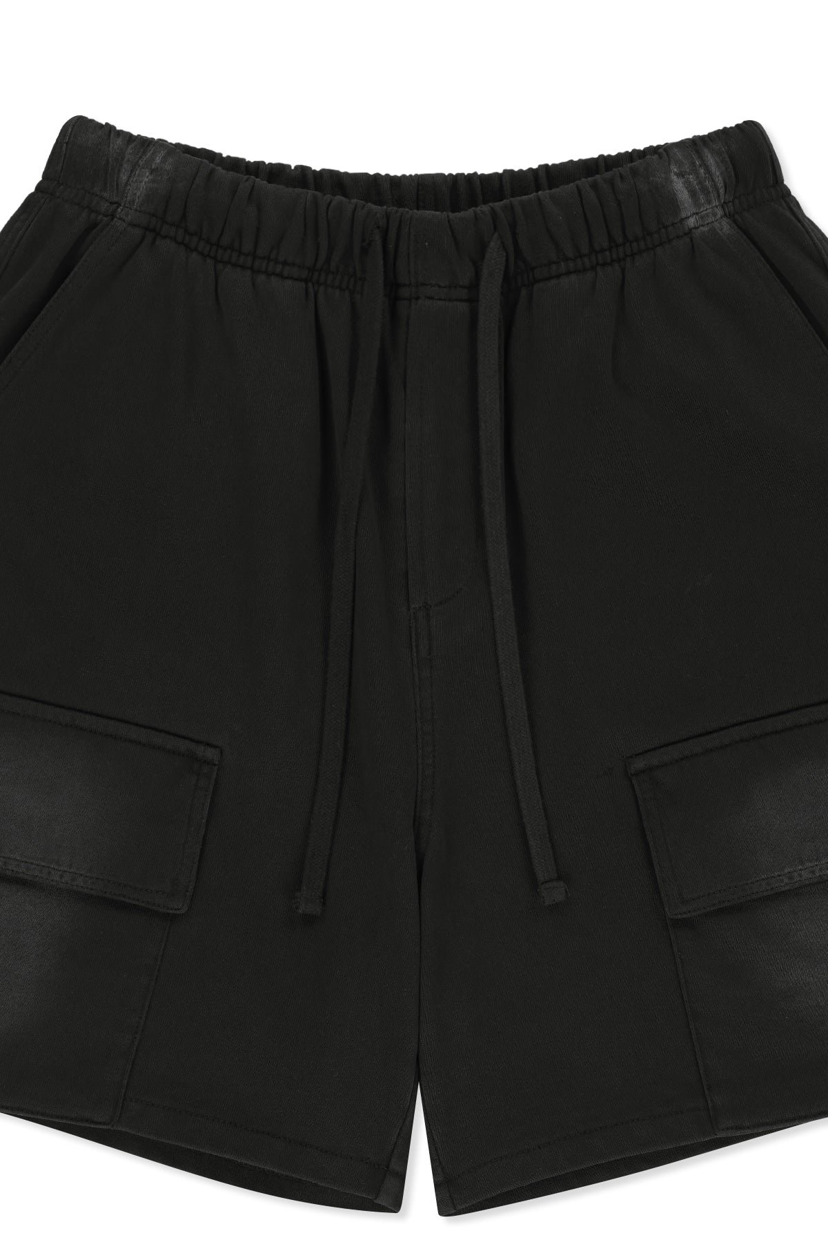 Matin Kim - Vintage Washed Terry Cargo Shorts (Black) product image 3 | TRAB K-Fashion Australia