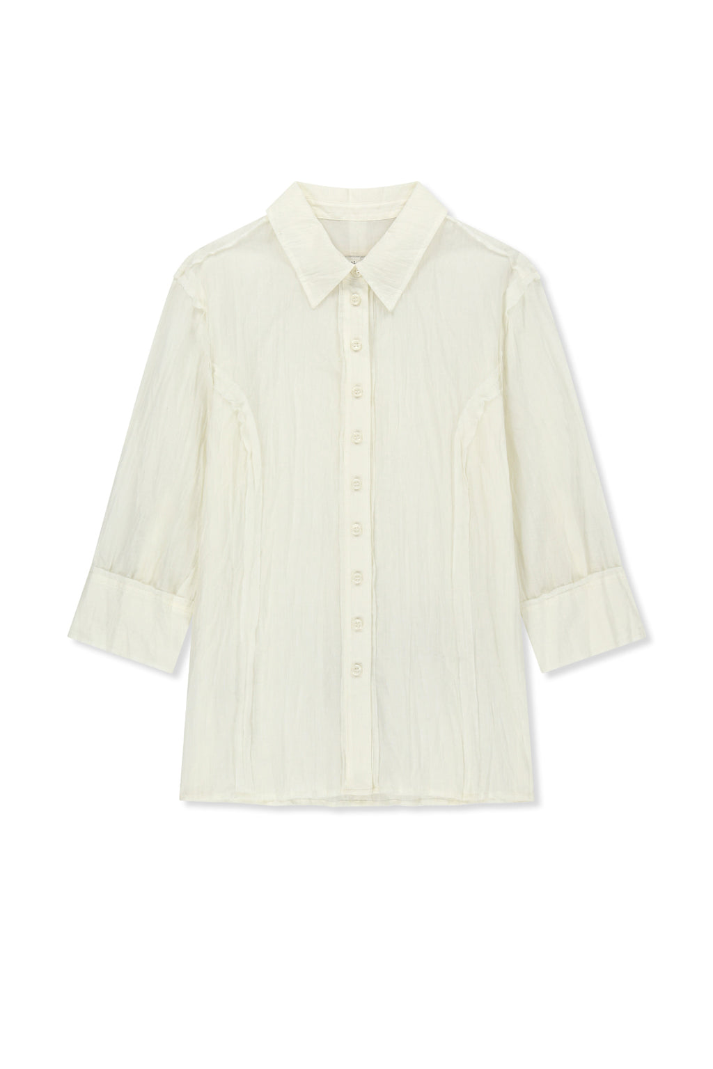 Matin Kim - Raw Edge Crinkle Blouse (Cream) product image 1 | TRAB K-Fashion Australia