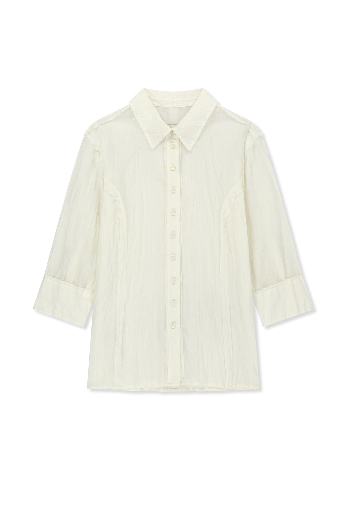 Matin Kim - Raw Edge Crinkle Blouse (Cream) product image 1 | TRAB K-Fashion Australia