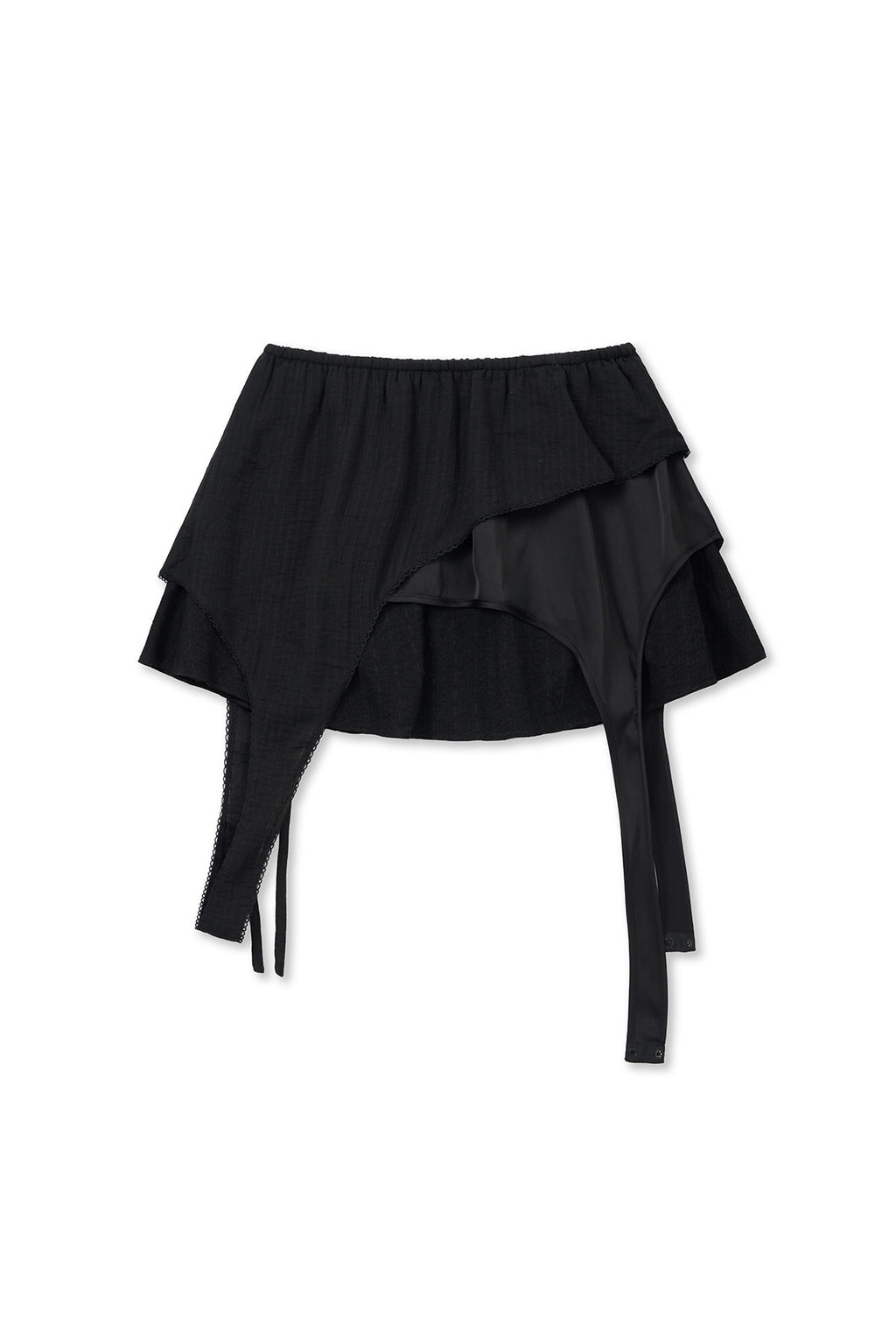 Matin Kim - Multi Panel Layered Skirt (Black) product image 2 | TRAB K-Fashion Australia