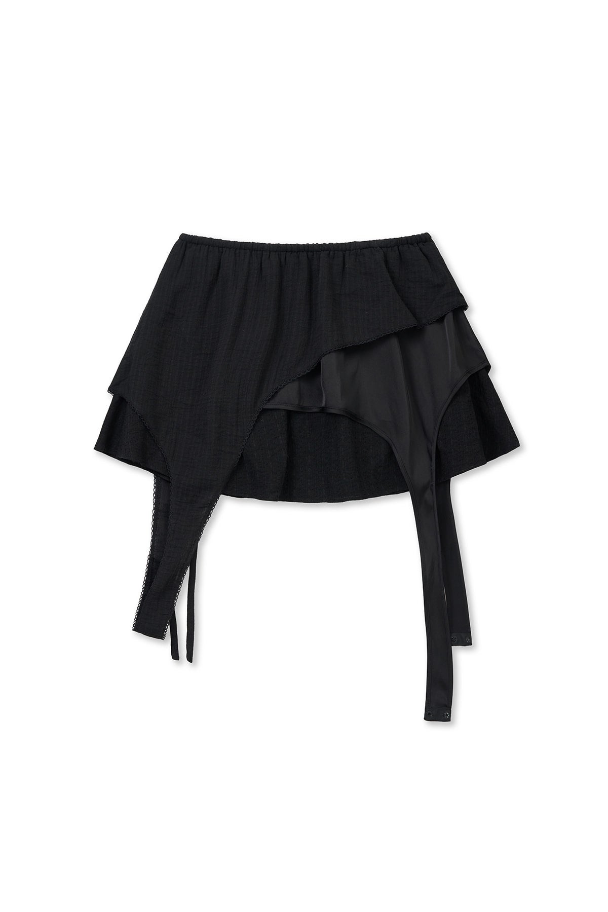 Matin Kim - Multi Panel Layered Skirt (Black) product image 2 | TRAB K-Fashion Australia