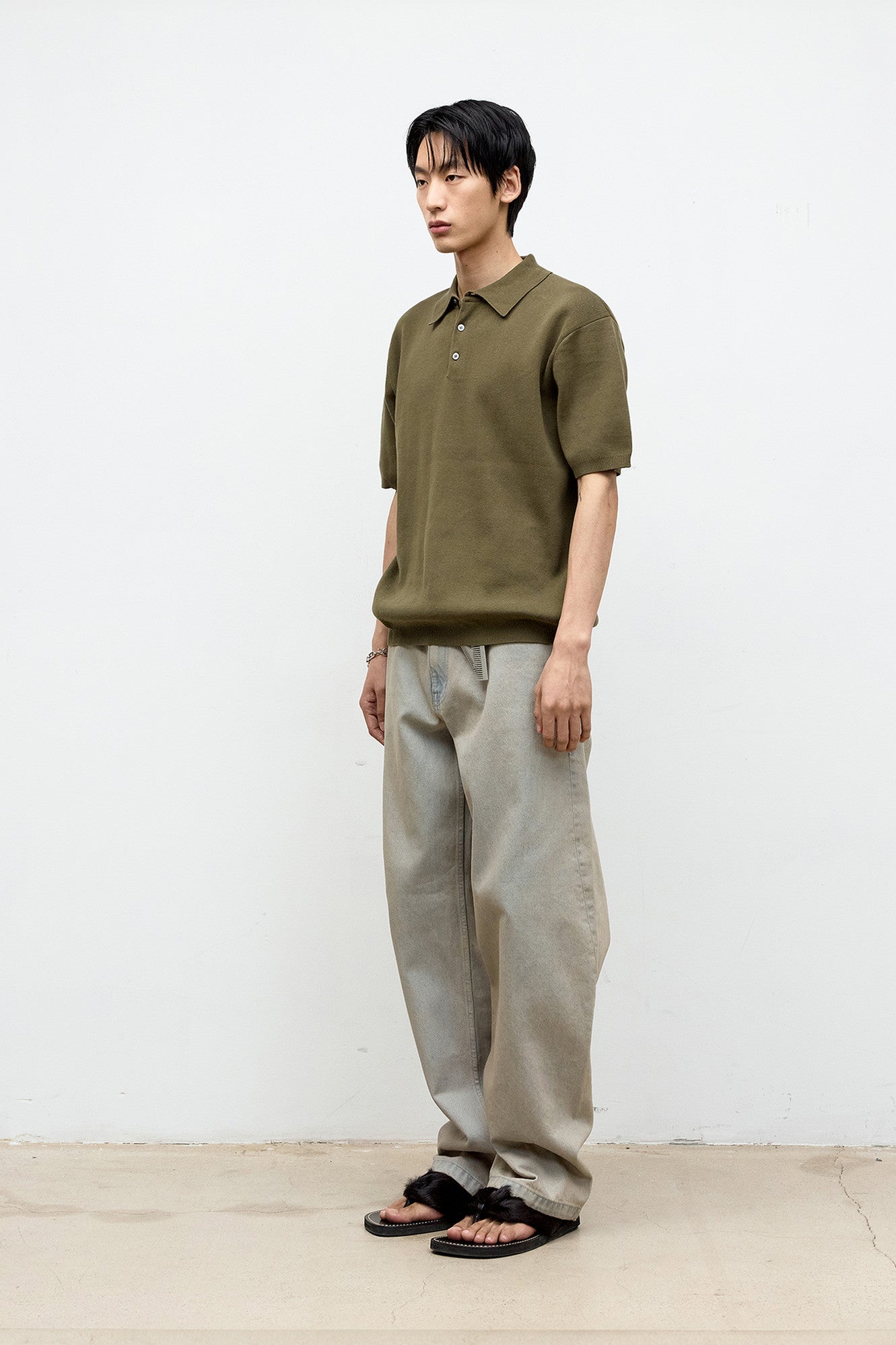 Coor - Compact Sandy Polo Knit (Khaki) product image 3 | TRAB K-Fashion Australia