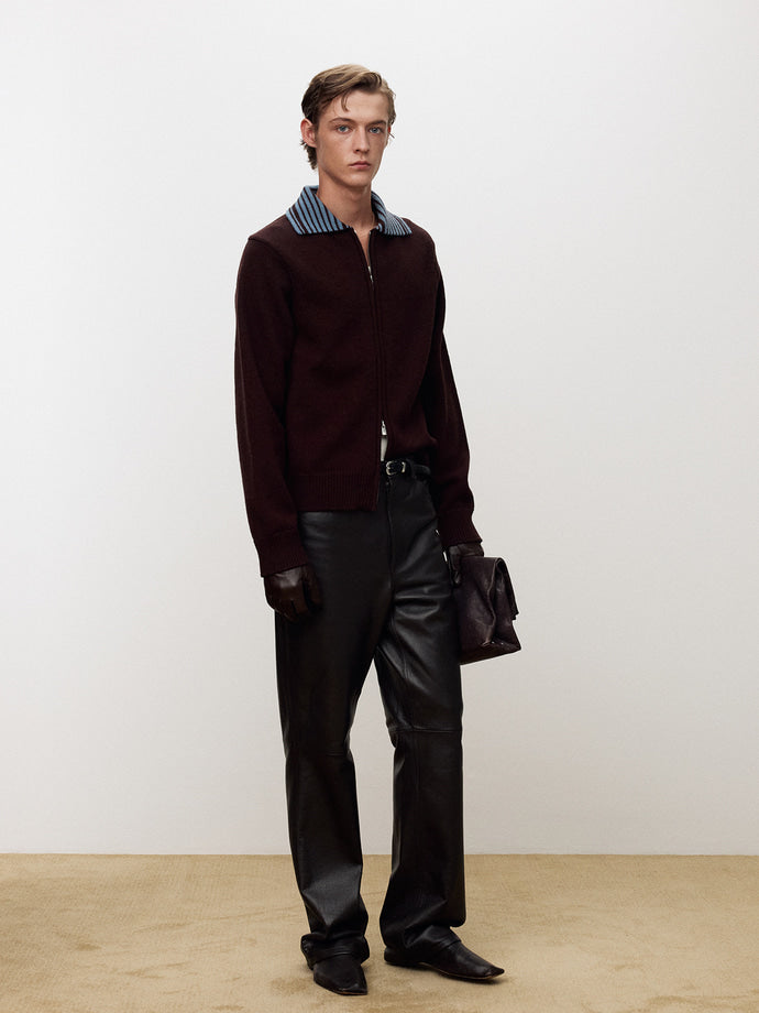 Tonywack - Contrast Collar Full-Zip Blouson (Brown) product image 4 | TRAB K-Fashion Australia