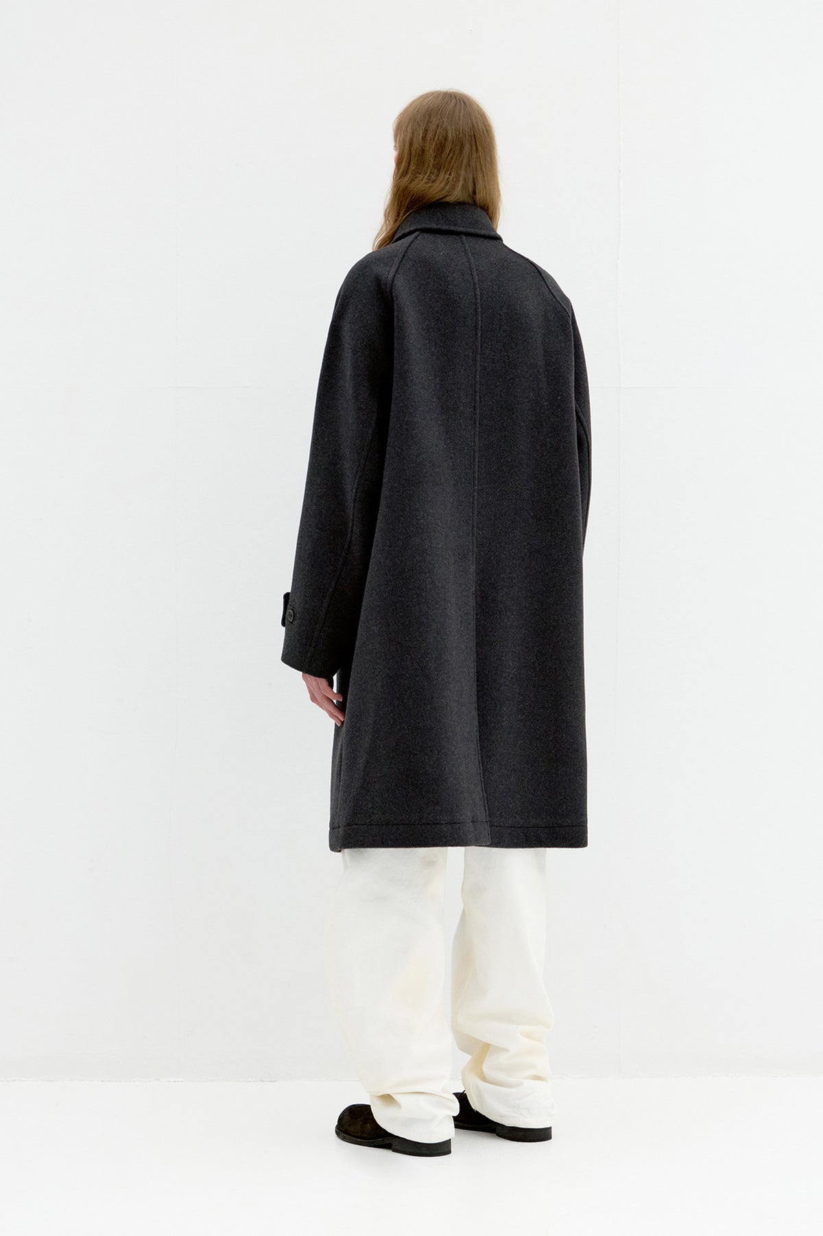 Coor - Belandi Cashmere Blend Balmacaan Coat (Melange Charcoal) product image 5 | TRAB K-Fashion Australia