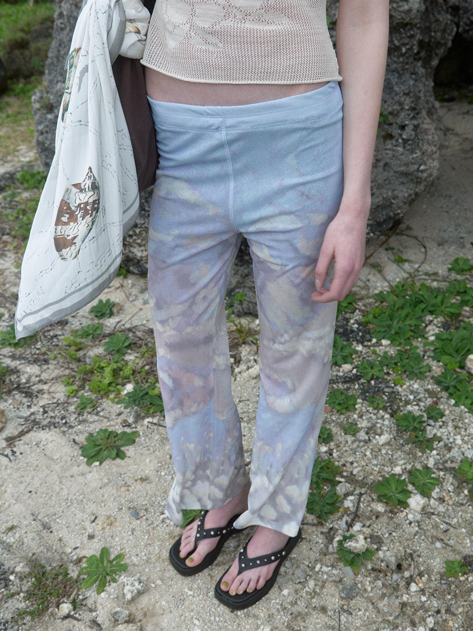 Kijun - Print Flared Pants (Print Blue) product image 3 | TRAB K-Fashion Australia