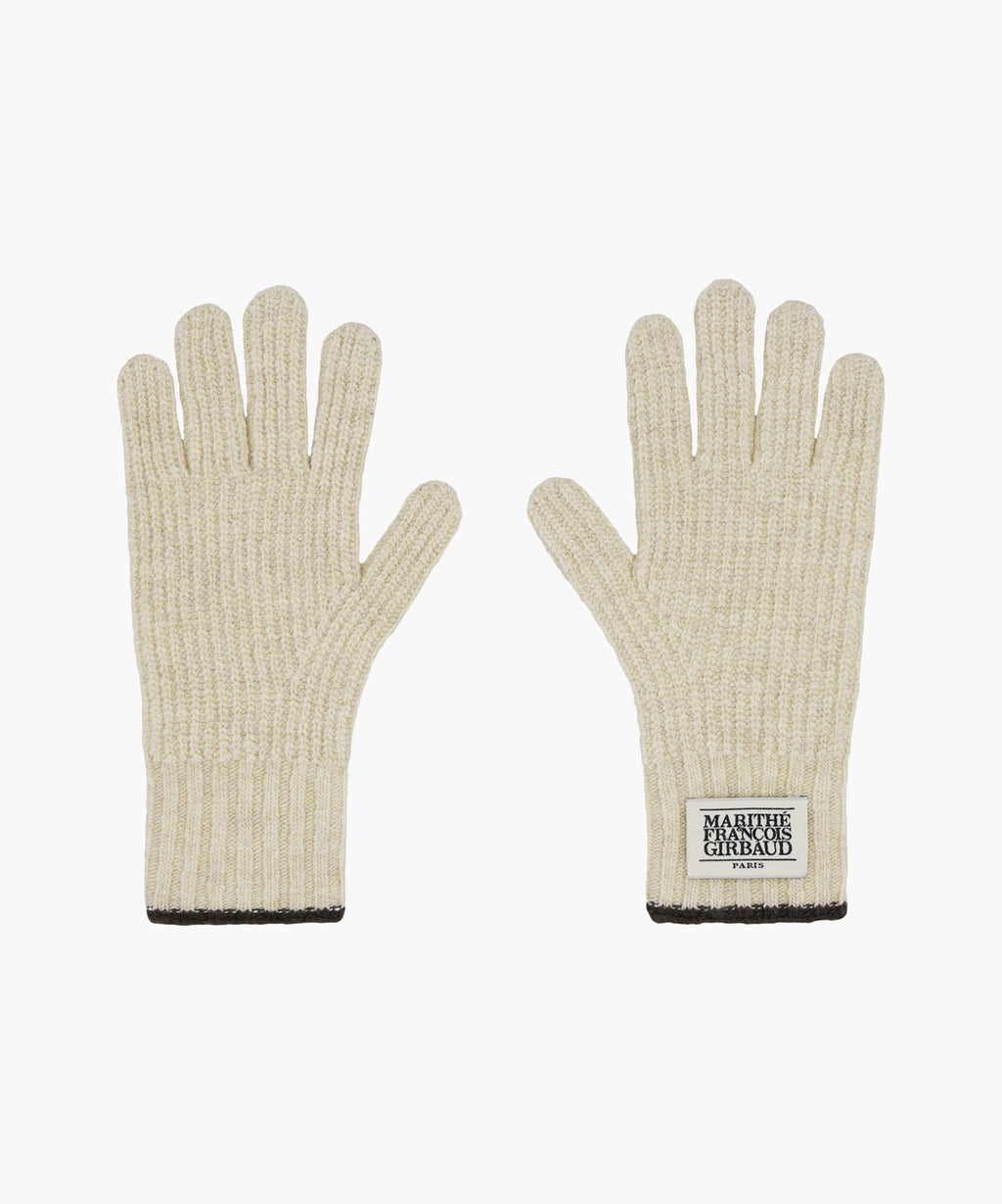 Marithe & Francois Girbaud - Classic Logo Knit Glove (Light Beige) product image 1 | TRAB K-Fashion Australia