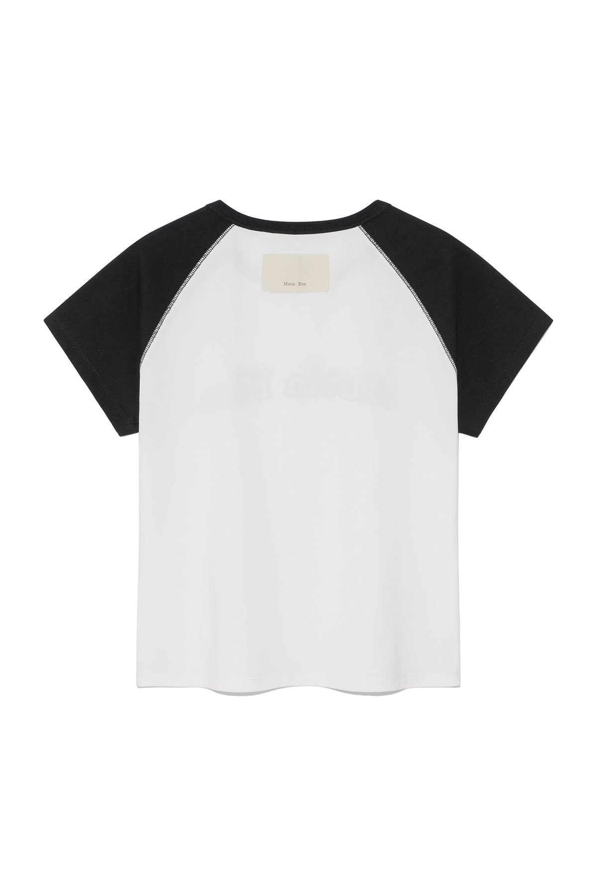 Matin Kim - Flower Stitch Raglan Logo Top (Black) product image 2 | TRAB K-Fashion Australia