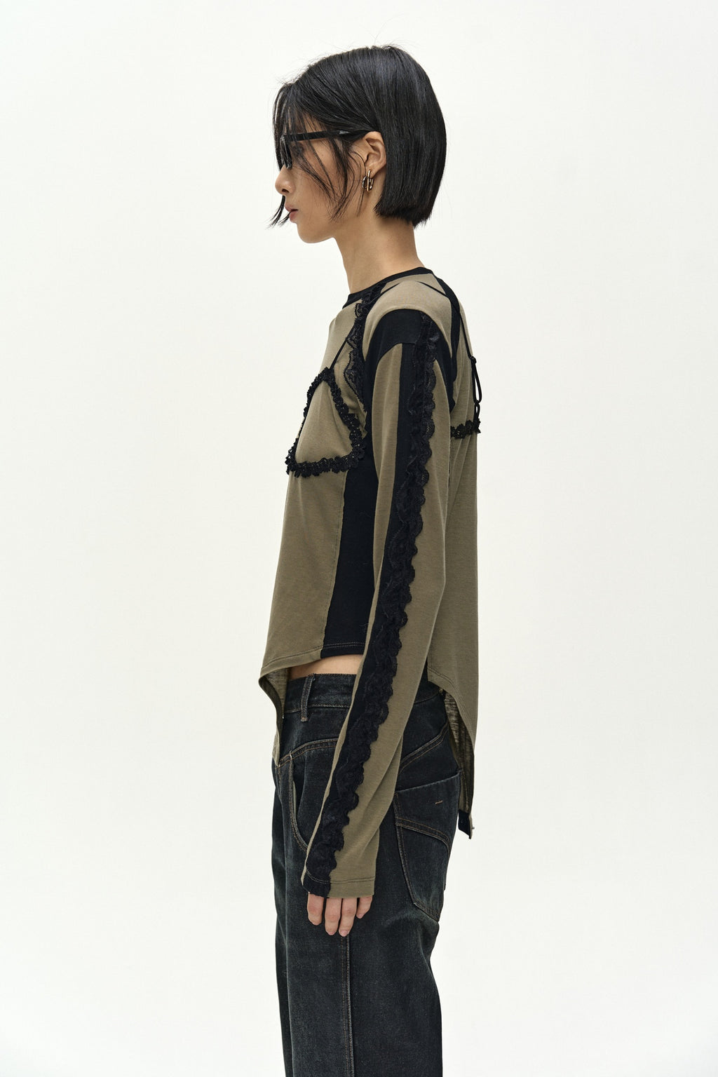 Andersson Bell - Strap Detail Long Sleeve Bodysuit (khaki) (Khaki) product image 4 | TRAB K-Fashion Australia