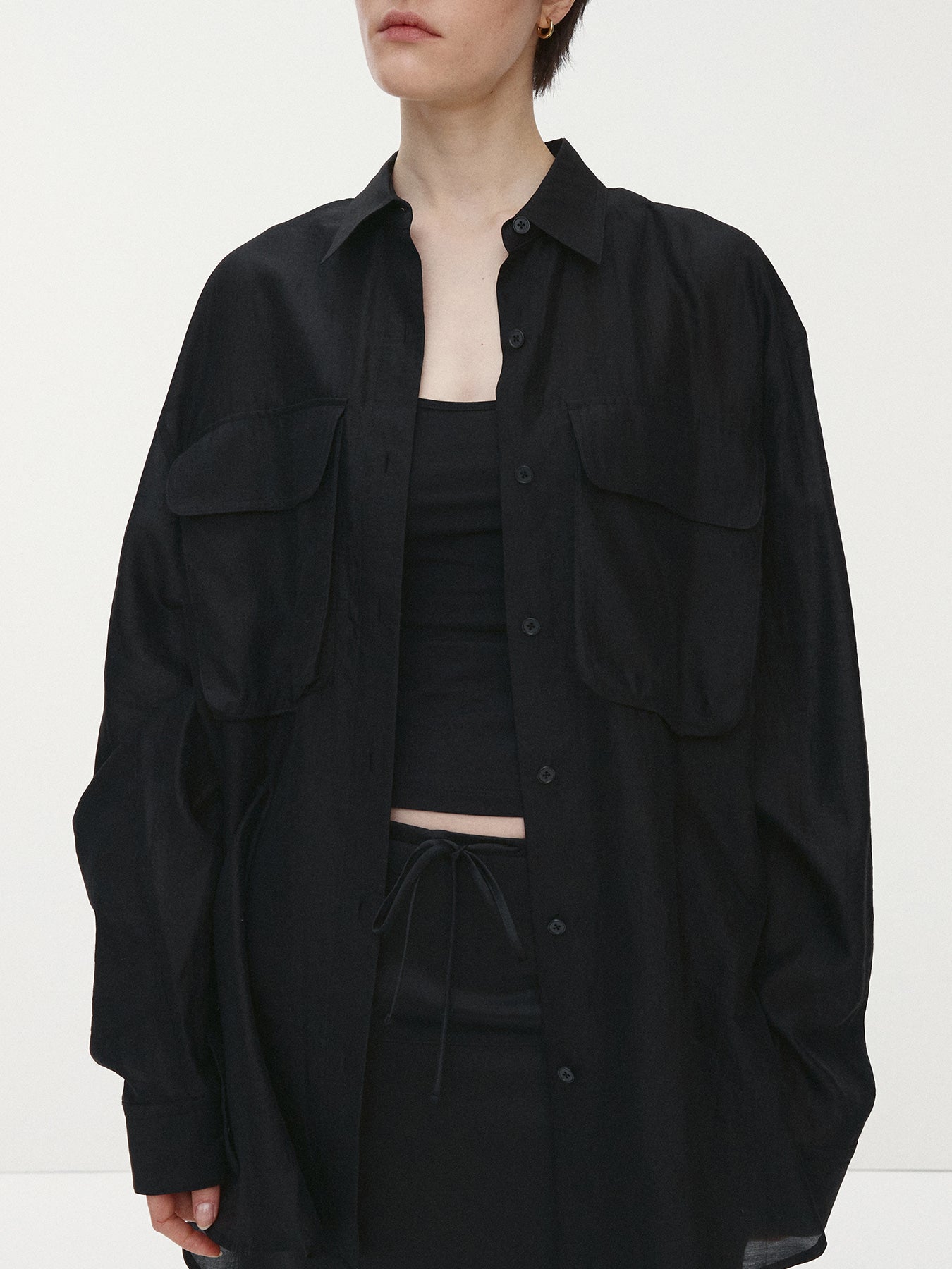 Tonywack - Tencel Oversized Shirt (Black) product image 5 | TRAB K-Fashion Australia