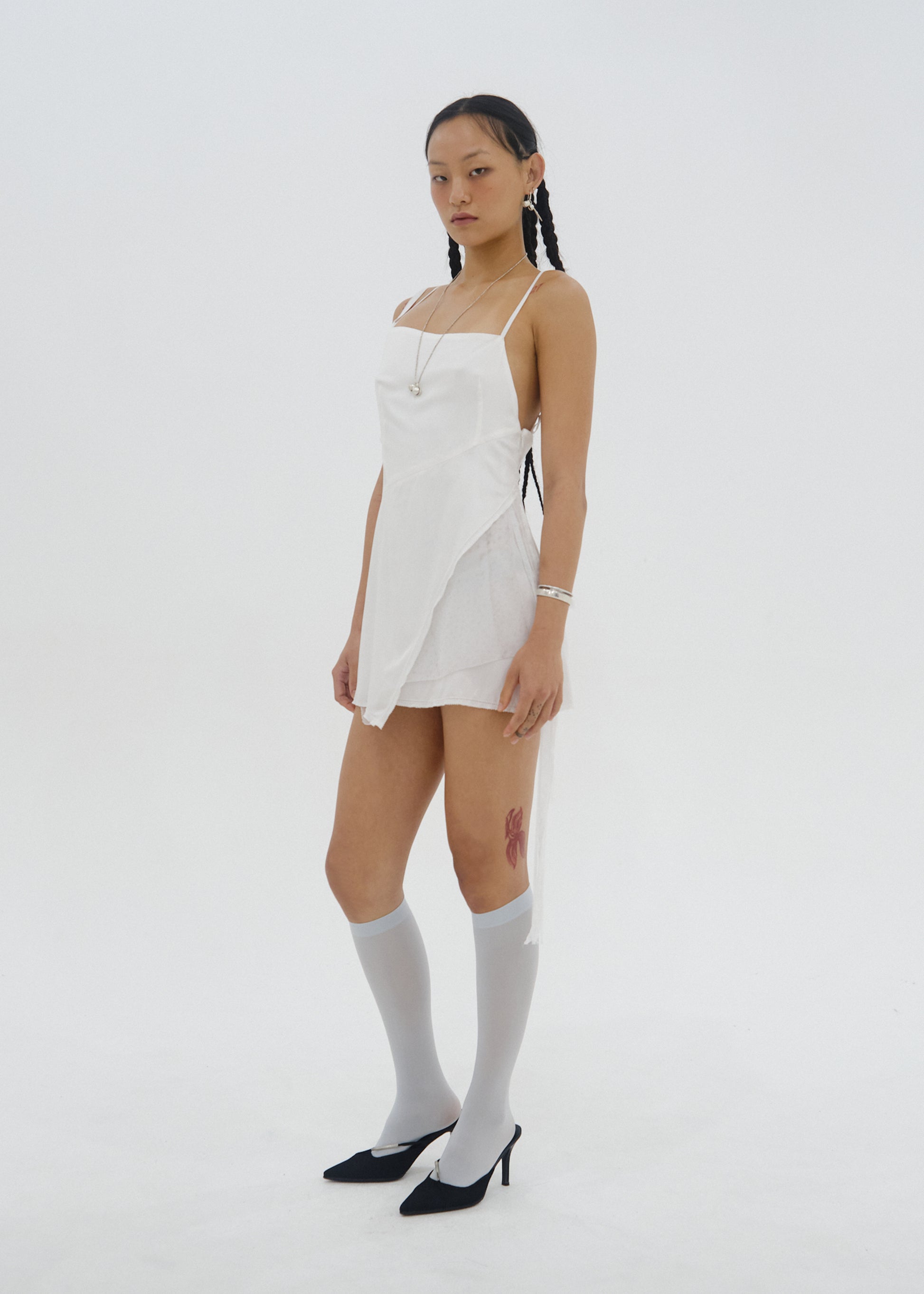 Hyein Seo - Satin Mini Dress (White) product image 1 | TRAB K-Fashion Australia