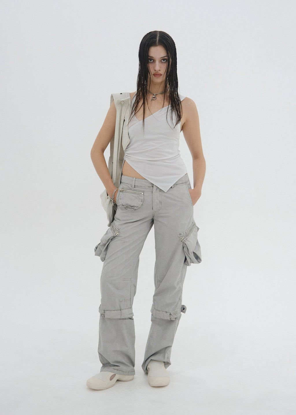 Hyein Seo - Convertible Pocket Pants (Moon Grey) product image 5 | TRAB K-Fashion Australia