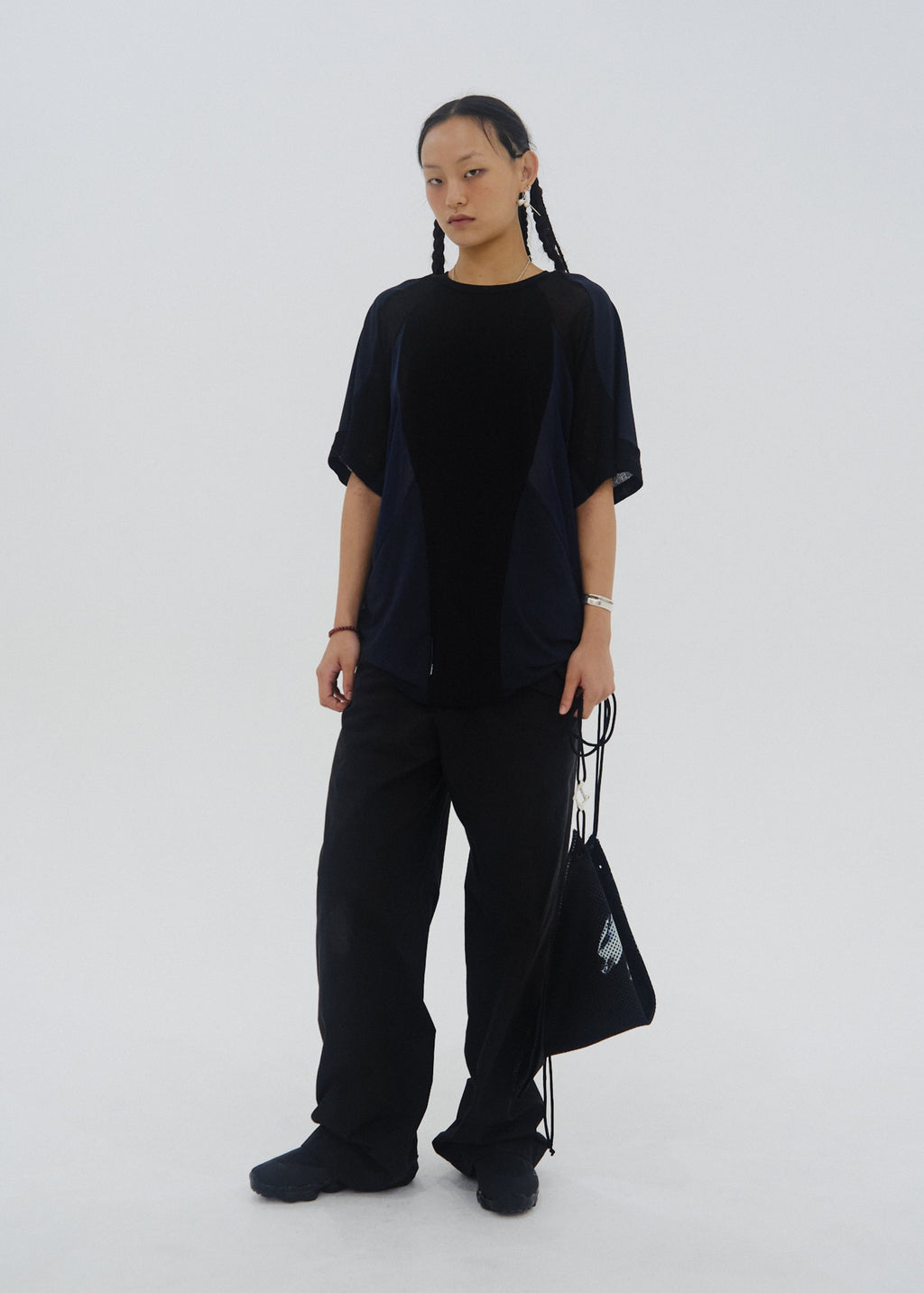 Hyein Seo - Paneled T-Shirt (Black) product image 1 | TRAB K-Fashion Australia